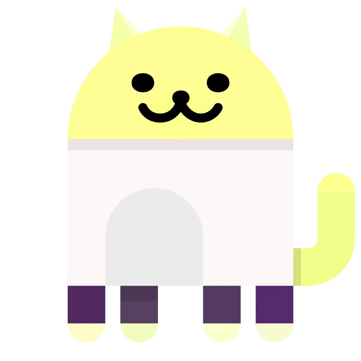 a vague approximation of neco arc, drawn in a material design/corporate memphis flatshit style